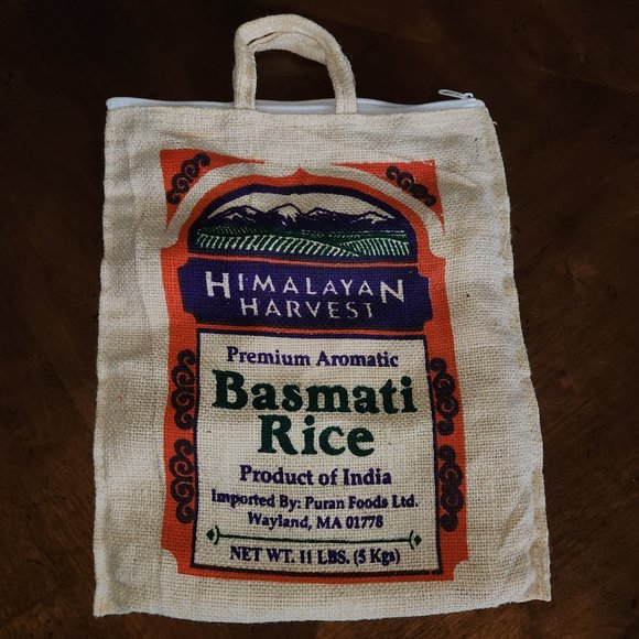 Basmati Rice tote bag, 12" x 14.5" - Picture 2 of 3